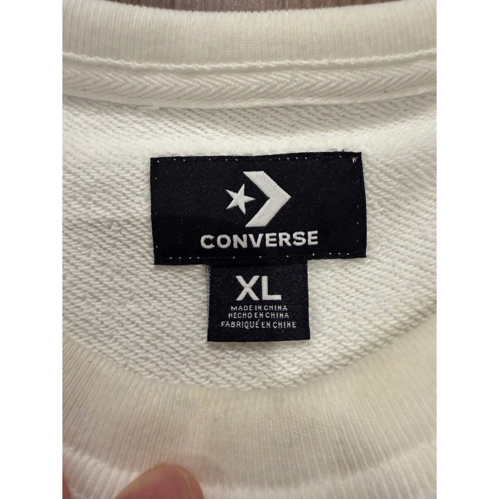 Converse Sweatshirt Men XL White Golf le Fleur Flower Logo Crewneck 10009027-A02 - Picture 3 of 7
